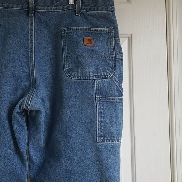 Carhartt Dungaree Fit Jeans Flannel Lined Denim Straight Leg Cargo Men's 42 x 30 - Picture 6 of 13